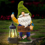 Gnome Statue Solar Lights Resin Faceless Figurine Dwarf Sculpture Lantern Solar Lights For Home Garden Lights Christmas Decor