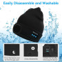 Warm Bluetooth 5.0 LED Hat Wireless Stereo Headset Music Player with MIC for Handsfree Support Dimming Rechargeable Earphone