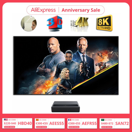 ALR CLR UST PET Black Crystal Ambient Light Rejecting Frame Projection Screen 60"- 120" for Ultra Short Throw Projector