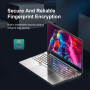 DERE Laptop M12 15.6" 2.5K IPS 16GB RAM 1TB SSD Intel Celeron N5095 with Fingerprint Unlock Backlit Keyboard Windows 11 Notebook