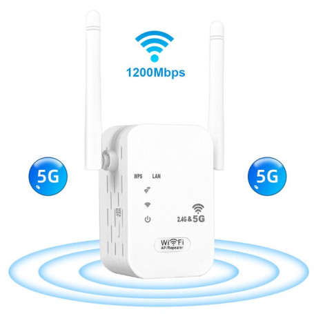 2.4G 5Ghz WIFI Booster Repeater Wireless Wi fi Extender 1200Mbps Network Amplifier 802.11N Long Range Signal Wi-Fi Repetidor