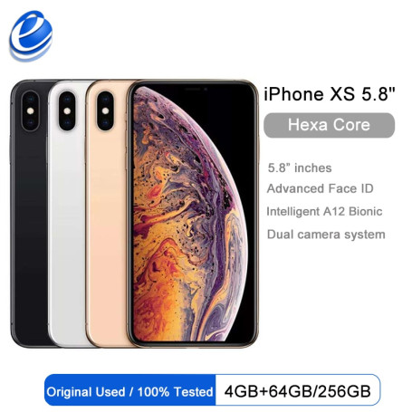 Original Unlocked Apple iphone XS 4G LTE 4G RAM 64gb/256gb ROM A12 Bionic Chip IOS12 IPHONE XS 2658mAh