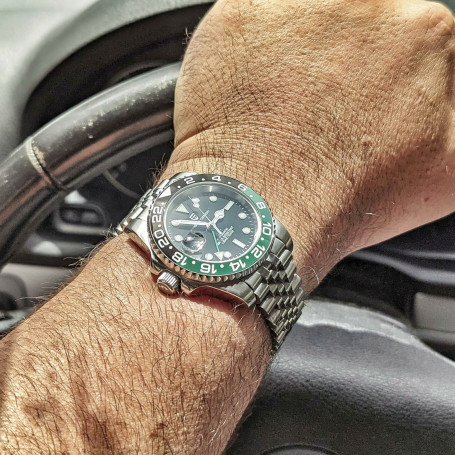 PAGANI DESIGN New Business Left Crown Men Mechanical Wristwatches 100M Waterproof Sapphire Glass PD-1662 GMT Watch for Men
