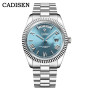 CADISEN C8185 ICE-BLUE Dial Sapphire Glass Watches Men Japan MIYOTA-8285 Movt Men`s Watch Mechanical Automatic Diver Watch Clock