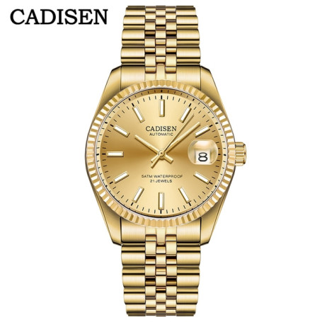 CADISEN Men Mechanical Watch Top Brand Luxury MIYOTA 8215 Automatic Business Stainless Steel Waterproof Watch relogio masculino
