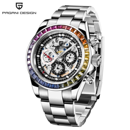 PAGANI DESIGN Top Luxury Brand Mechanical Automatic Watch Men Ceramic Bezel Rainbow Business Waterproof Watch Relogio Masculino