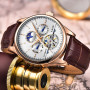 LIGE Mens Watches Automatic Mechanical Watch Tourbillon Sport Clock Leather Casual Business Retro Wristwatch Relojes Hombre