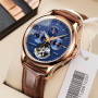 LIGE Mens Watches Automatic Mechanical Watch Tourbillon Sport Clock Leather Casual Business Retro Wristwatch Relojes Hombre