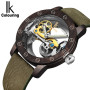 IK Colouring Automatic Watch for Men Mechanical Wristwatches Wood Watch Strap Relogio Masculino Clock