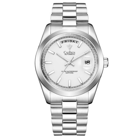 CADISEN Watch for Men Top Brand Luxury Blue Dial Automatic Watches Luminous Waterproof Mechanical Wristwatches Date Display