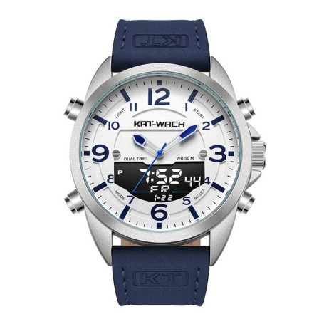 KAT-WATCH Digital Sports Watches Waterproof  Watch for Men Alarm Clock Luminous Chronograph Leather Military Relogio Masculino