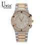 Uwin Round Full Iced Out Watches Men Stainless Steel Fashion Luxury Rhinestones Quartz Business Watch