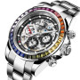 PAGANI DESIGN Rainbow Mechanical Watches Men's Stainless Steel Business Waterproof Automatic Watch Ceramic Bezel Watches for Men
