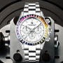 PAGRNE DESIGN Luxury Sapphire Glass Mechanical Watch Men's Sports Stainless Steel Automatic Waterproof Watch Reloj Hombre