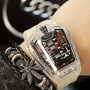 Men's Hollow Watch Ghost Silica Silicone Bracelet Quartz Watch Cool Relogio Men Watch Skeleton Ghost Student Clock