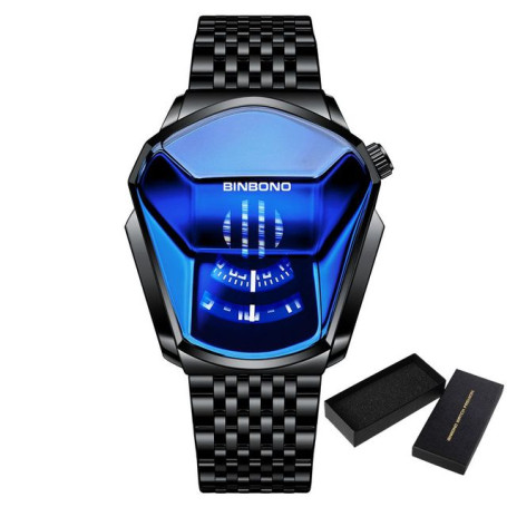 Fashion Personality Men's Watch Big Plate Watch Style Locomotive Concept Watch Male Domineering Black Technology WristWatch
