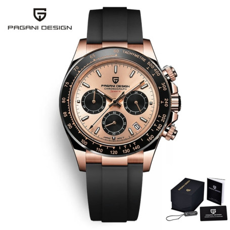 PAGANI DESIGN Quartz Watch Men Top Brand Automatic Date Wristwatch Silica gel Waterproof Sport Chronograph Clock Mans