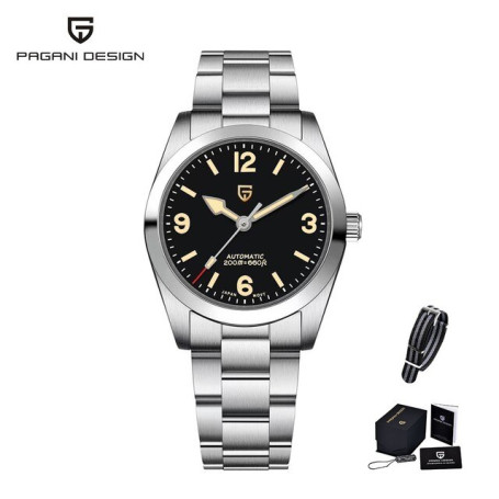 Pagani DESIGN Men's Automatic Mechanical Watch Stainless Steel Business Diving 200M Luxury Sapphire Glass Reloj Hombre