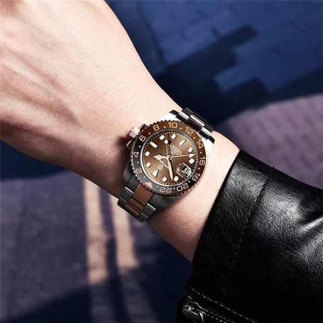 PAGANI DESIGN  PD-1662 40mm GMT Men Mechanical Wristwatch Top Brand Sapphire Glass Stainless Steel Sports Waterproof Watches