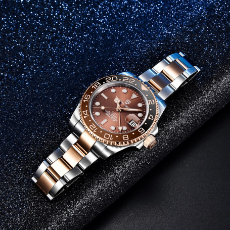 PAGANI DESIGN  PD-1662 40mm GMT Men Mechanical Wristwatch Top Brand Sapphire Glass Stainless Steel Sports Waterproof Watches
