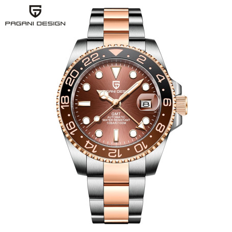 PAGANI DESIGN  PD-1662 40mm GMT Men Mechanical Wristwatch Top Brand Sapphire Glass Stainless Steel Sports Waterproof Watches