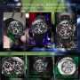 OLEVS Watch for Men Mechanical Watches Waterproof Stainless Steel Automatic Watch Men Sport Skeleton Wristwatch