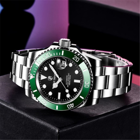 Lacz Denton 40MM Mechanical Men's Watches Automatic Watch Men Sports Sapphire Glass Stainless Steel 10Bar Waterproof Clock
