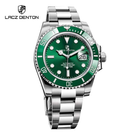 Lacz Denton 40MM Mechanical Men's Watches Automatic Watch Men Sports Sapphire Glass Stainless Steel 10Bar Waterproof Clock