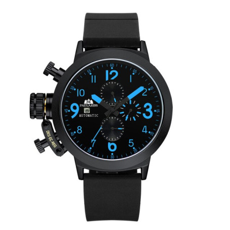 Mens Watches Top Luxury Brand Self Winding Mens Watch Sport Wrist Watch Clocks Military Rubber Strap U Left Hand Watches Men