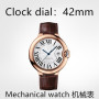 Luxury Trend New Men's Women's Watches Automatic Mechanical Watch Quartz Rose Gold Black Blue leather