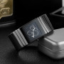 OUPAI Rectangle Black Ceramic Quartz Watch Man Ultra Thin Chronograph Stop watch Function Waterproof 35mm Wide