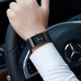 OUPAI Square Black Ceramic Ultra Thin Quartz Watch Men Luminous with Calendar Wristwatch Waterproof