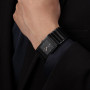 OUPAI Black Ceramic Watch Square Quartz Anti-Scratch Waterproof Wristwatch with Calendar Rectangle