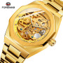Forsining Top Brand Luxury Automatic Mechanical Luminous Three Eyes Six Needles Skeleton Male Wristwatch Clock