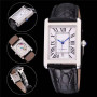 Men's and women's watches Gold and silver black leather women's automatic mechanical square Roman dial 31mm*41mm-CT