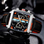 PAULAREIS New Sport Casual Alloy Men's Watches Luminous Automatic Mechanical Clock Black Square Male Wristwatch Reloj Hombre