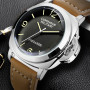 PAULAREIS New Sport Alloy Men's Watches Luminous Automatic Mechanical Clock Silver Round Male Leather Wristwatch Reloj Hombre