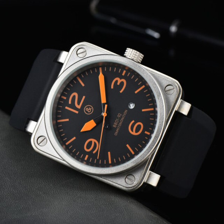 Original Men's Square Calendar White Case Watch Automatic Mechanical Movement 3 Hands Sport Silicone Strap Waterproof AAA Clock