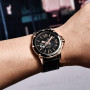 BENYAR Watch Men Skeleton Automatic Mechanical Watch Skeleton Vintage Man Watch Leather Waterproof Top Brand Luxury Clock