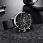 Men Automatic Quartz Watch Top Brand Military Sports Chronograph Stainless Steel Waterproof Clock