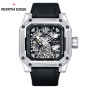NORTH EDGE Mechanical Watches For Bussiness Men ST2551 Automatic Watch Luxury Skeleton Stainless Steel 10Bar Waterproof