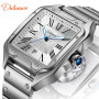 Dulunwe Men Watches Mechanical Automatic Wristwatch Stainless Steel Band Fashion Waterproof Clock Calendar Watch Gift For Male