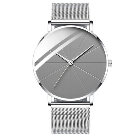 Minimalist Men's Fashion Watches Simple Men Business Ultra Thin Stainless Steel Mesh Belt Quartz Watch