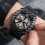 Watch Men Skeleton Automatic Mechanical Watch Tourbillon Skeleton Vintage Watch Tonneau Dial Mens Watches Top Brand Luxury