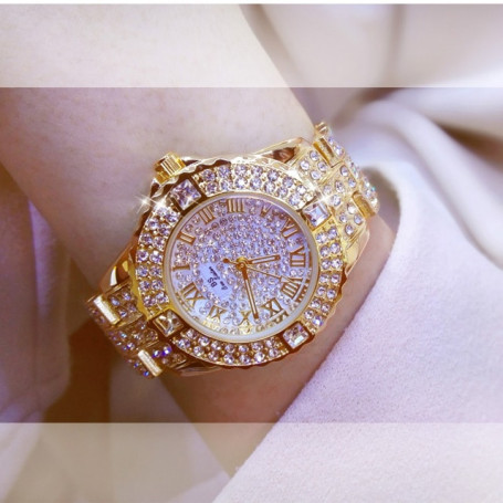 WomenWatches Diamond Gold Watch Ladies Wrist Watches Luxury Brand Rhinestone Women's Bracelet Watches Female Relogio Feminino