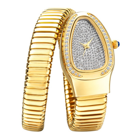 Snake Full Diamond Woman Watch Gold Silver Bracelet Watches Lady Fashion Party Women Quartz Watches Relogio Feminino
