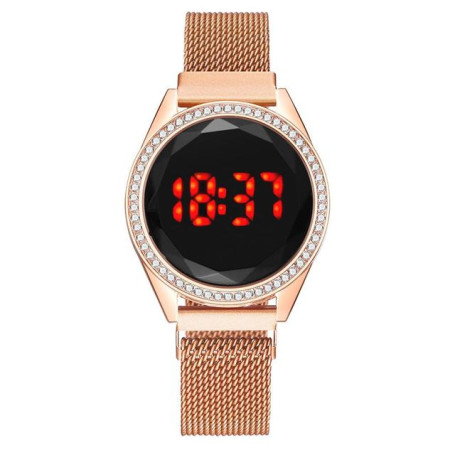 LED Women Magnetic Bracelet Watches Digital Dress Wristwatch Ladies
