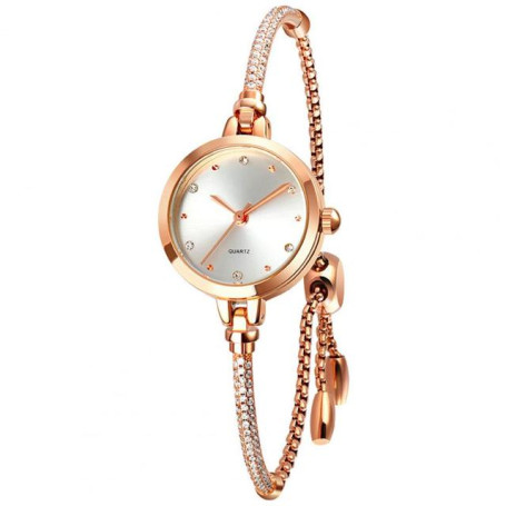 Zinc Alloy  Fashion Sparkling Rhinestone Chain Bracelet Watch Minimalist Bracelet Watch Wear-resistant   for Dating