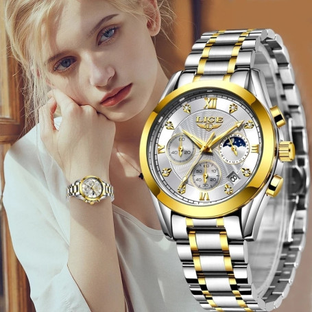 LIGE  Fashion Watch Women Watches Ladies Creative Steel Women Bracelet Watches Female Waterproof Clocks Relogio Feminino