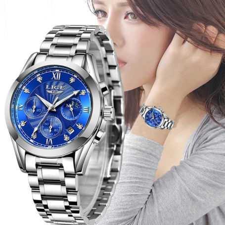 LIGE  Fashion Watch Women Watches Ladies Creative Steel Women Bracelet Watches Female Waterproof Clocks Relogio Feminino